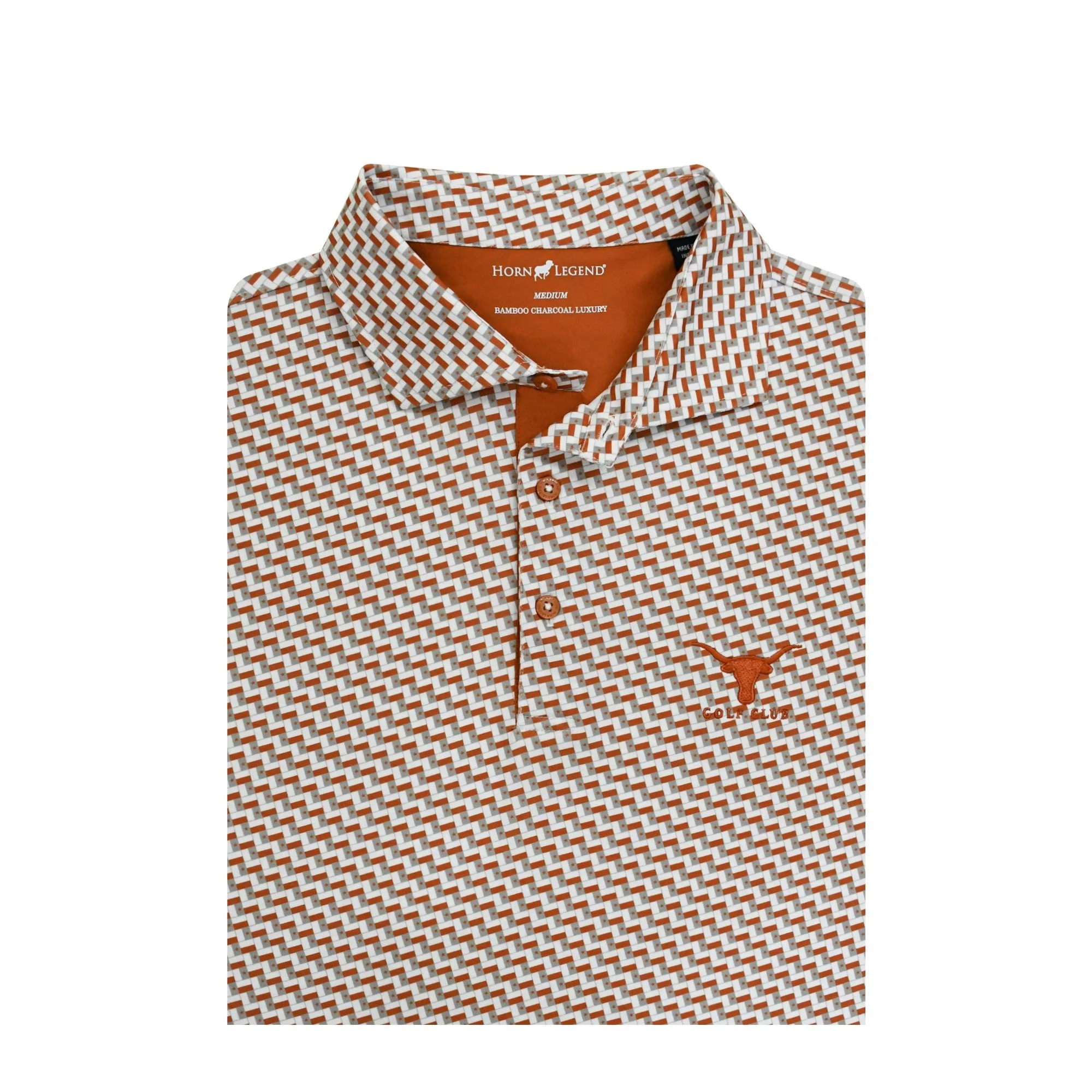 Horn Legend Hook Em Stripe Polo — UT Golf Club Shop